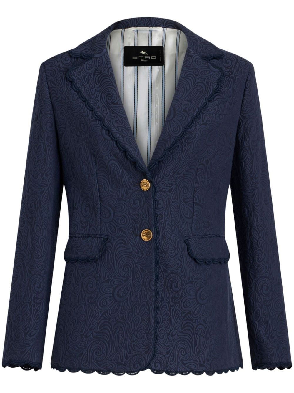 ETRO paisley-jacquard single-breasted blazer - Blue von ETRO