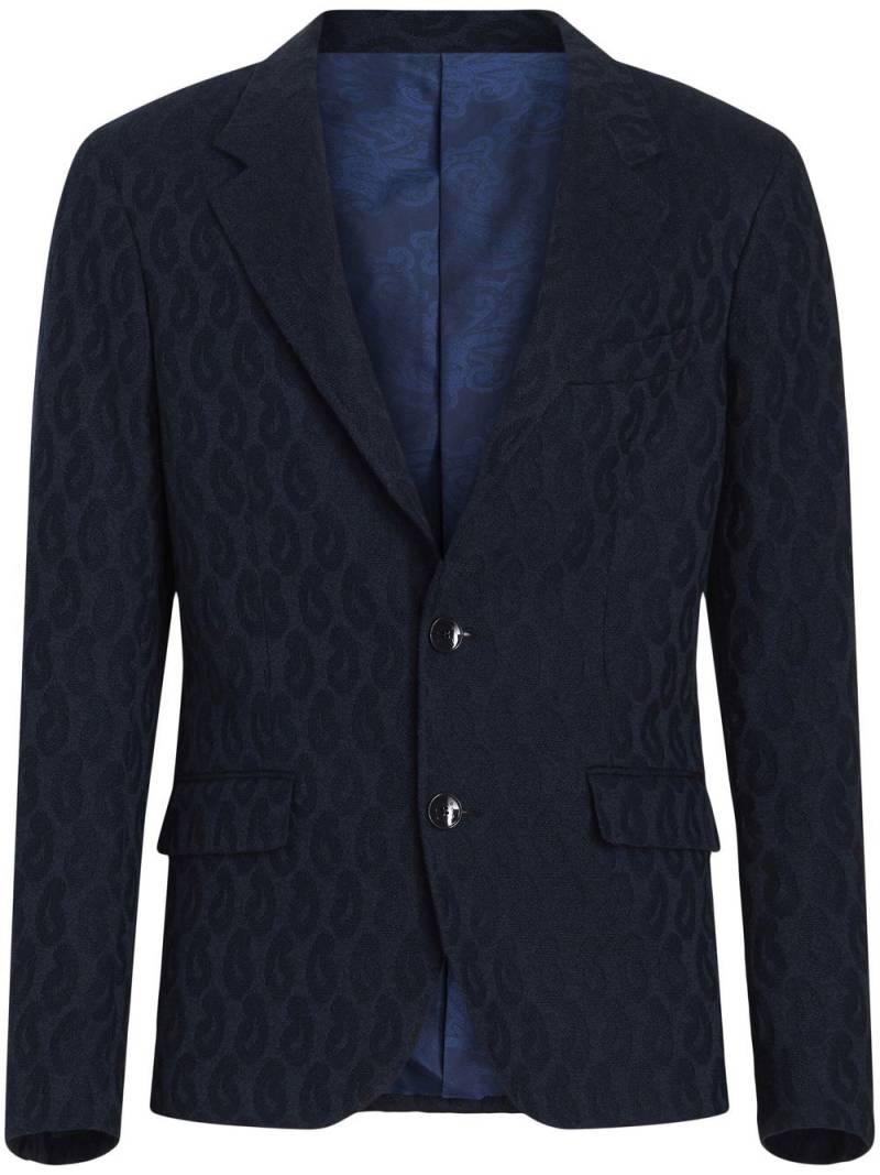 ETRO paisley-jacquard single-breasted blazer - Blue von ETRO