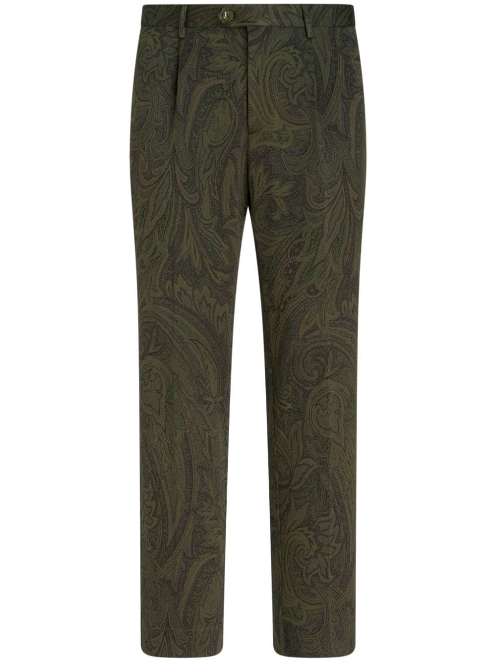 ETRO paisley-jacquard straigh-leg trousers - Green von ETRO