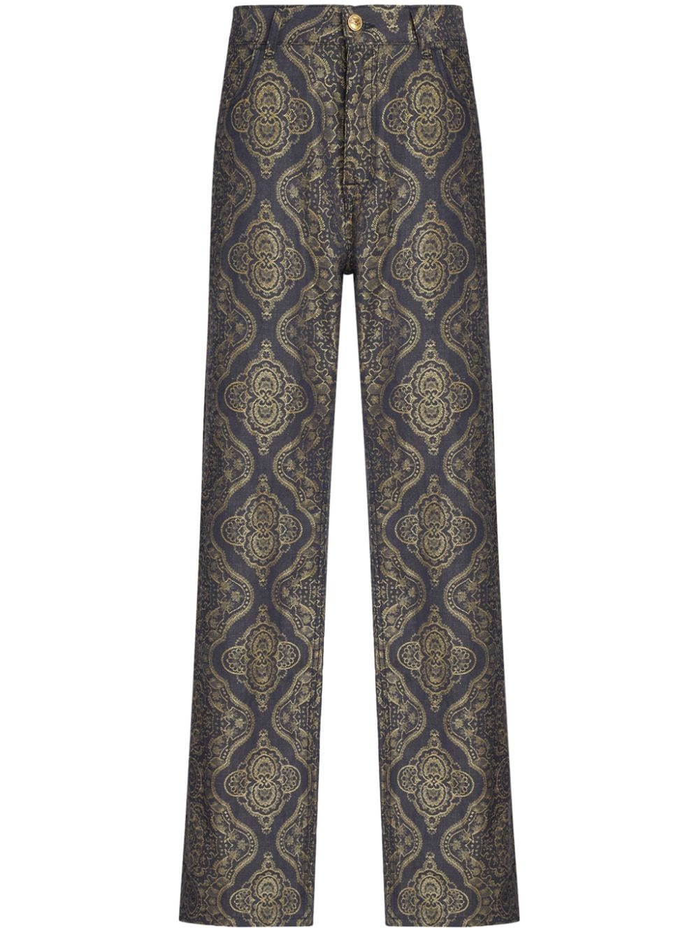 ETRO paisley-jacquard straight-leg jeans - Black von ETRO