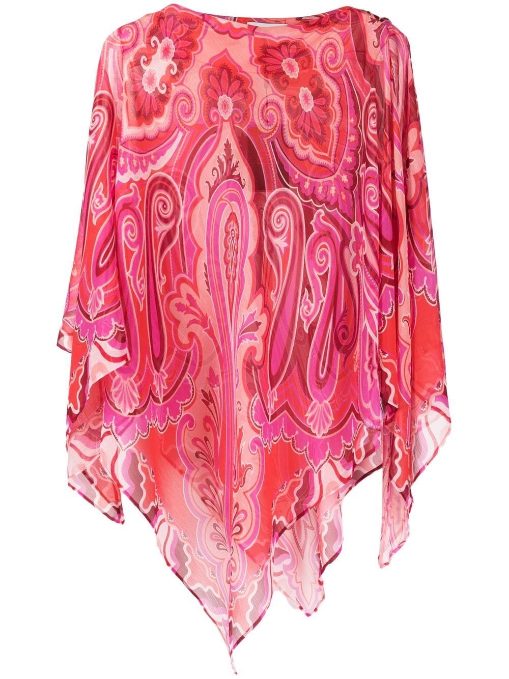 ETRO paisley-print asymmetric blouse - Pink von ETRO