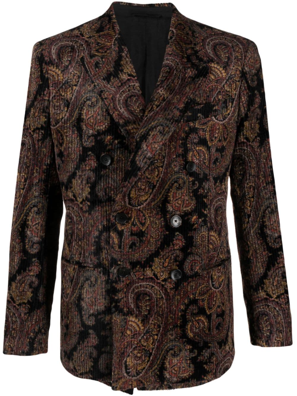 ETRO paisley-print corduroy blazer - Black von ETRO