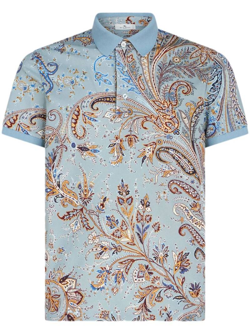 ETRO paisley-print cotton polo shirt - Blue von ETRO