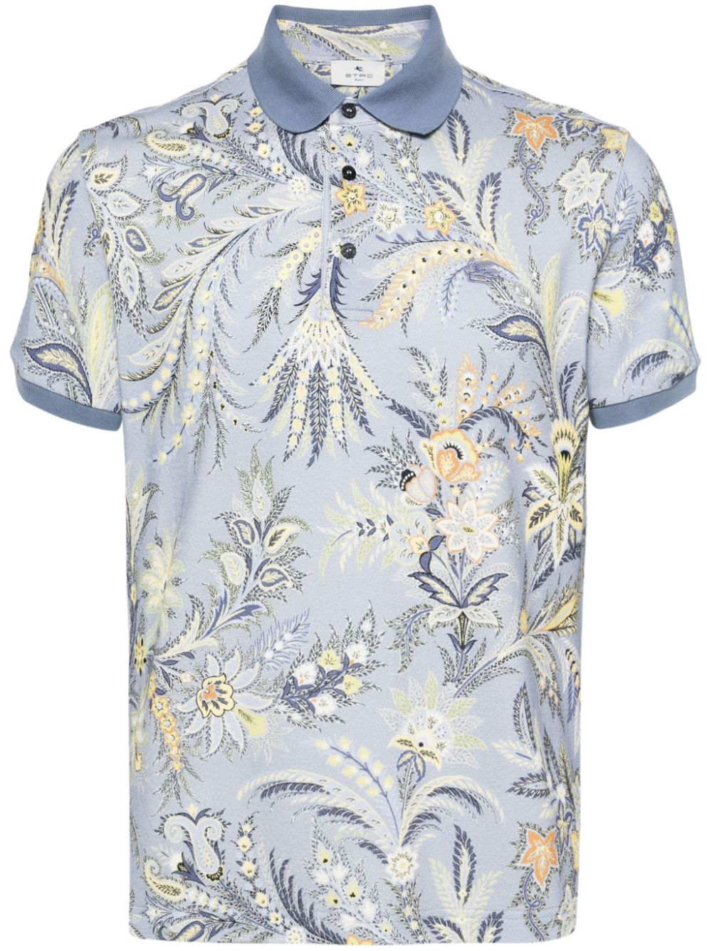 ETRO paisley-print cotton polo shirt - Blue von ETRO