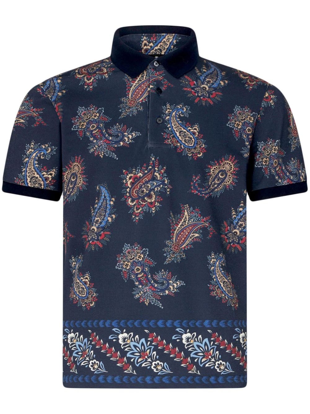 ETRO paisley-print cotton polo shirt - Blue von ETRO