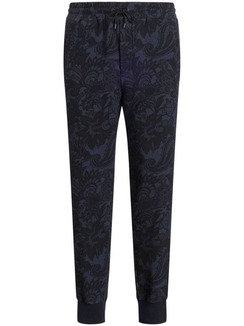 ETRO paisley-print cotton track trousers - Blue von ETRO