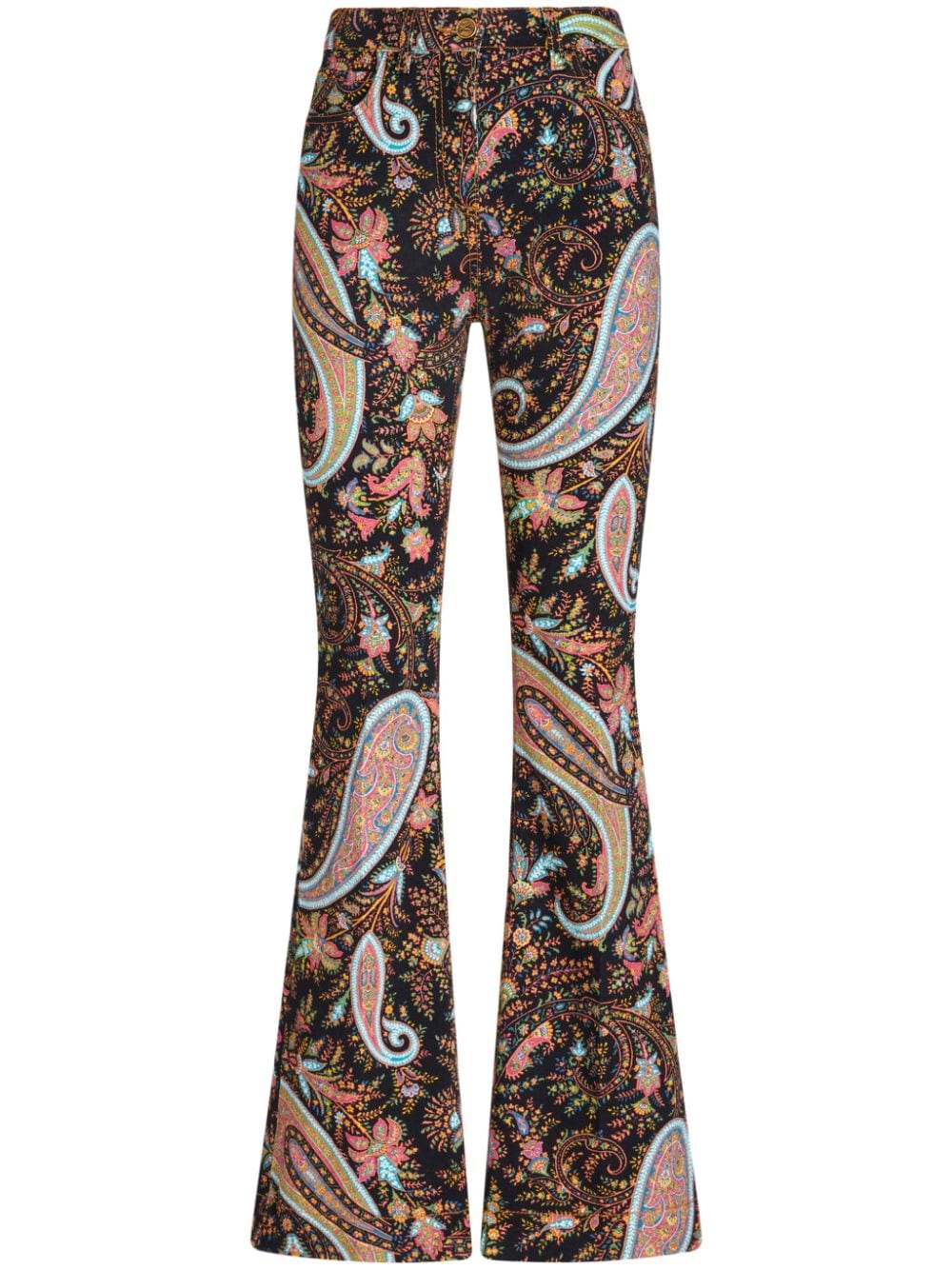 ETRO paisley-print flared trousers - Black von ETRO