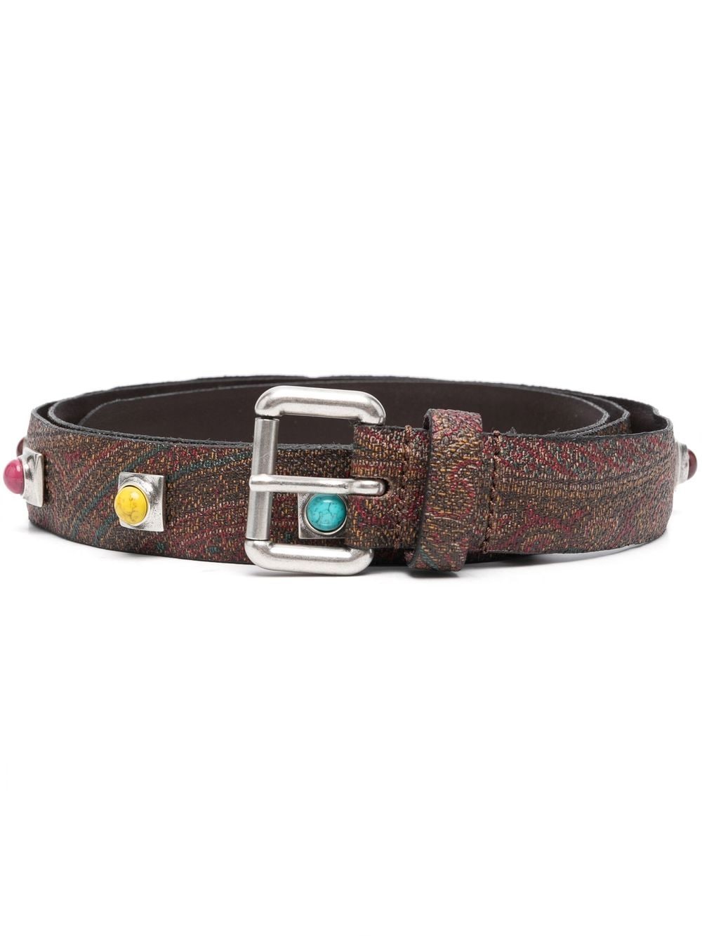 ETRO paisley-print leather belt - Brown von ETRO