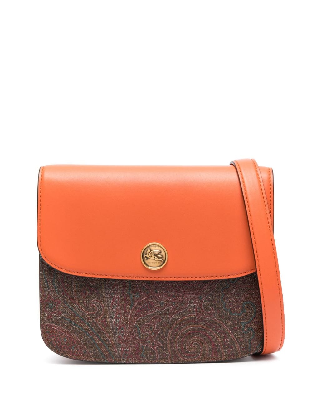 ETRO paisley-print leather crossbody bag - Orange von ETRO