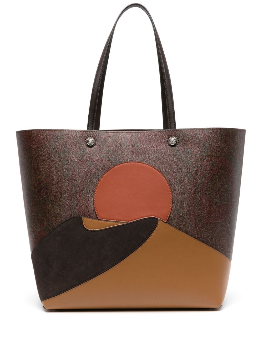 ETRO paisley-print leather tote bag - Brown von ETRO