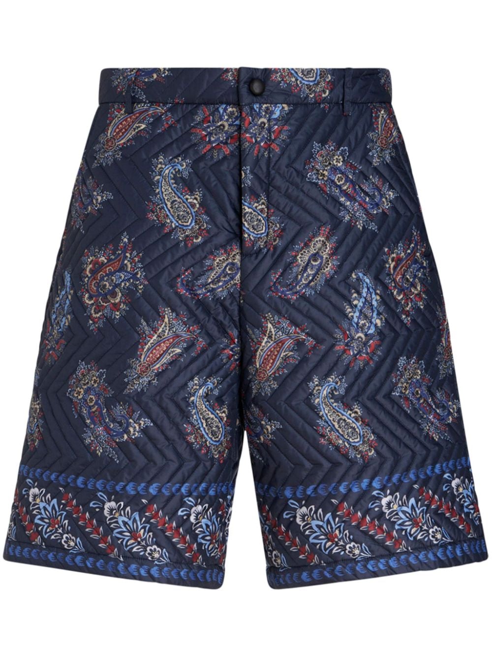 ETRO paisley-print quilted bermuda shorts - Blue von ETRO