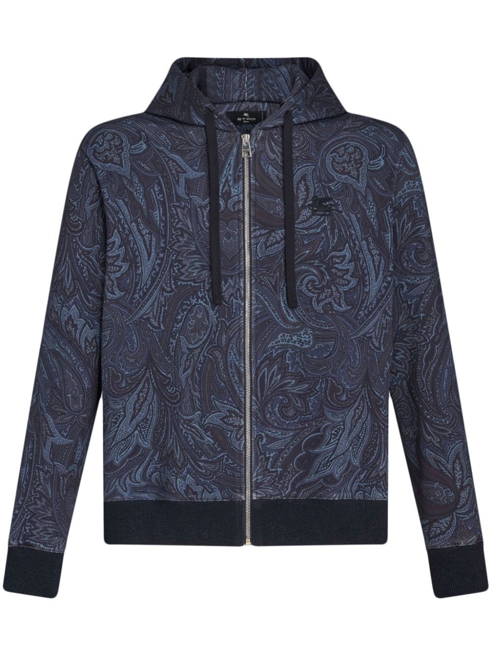 ETRO paisley-print zip-up cotton hoodie - Blue von ETRO