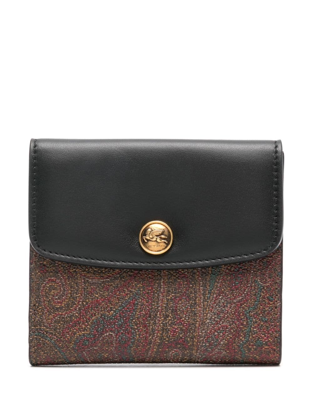 ETRO paisley textured leather wallet - Black von ETRO