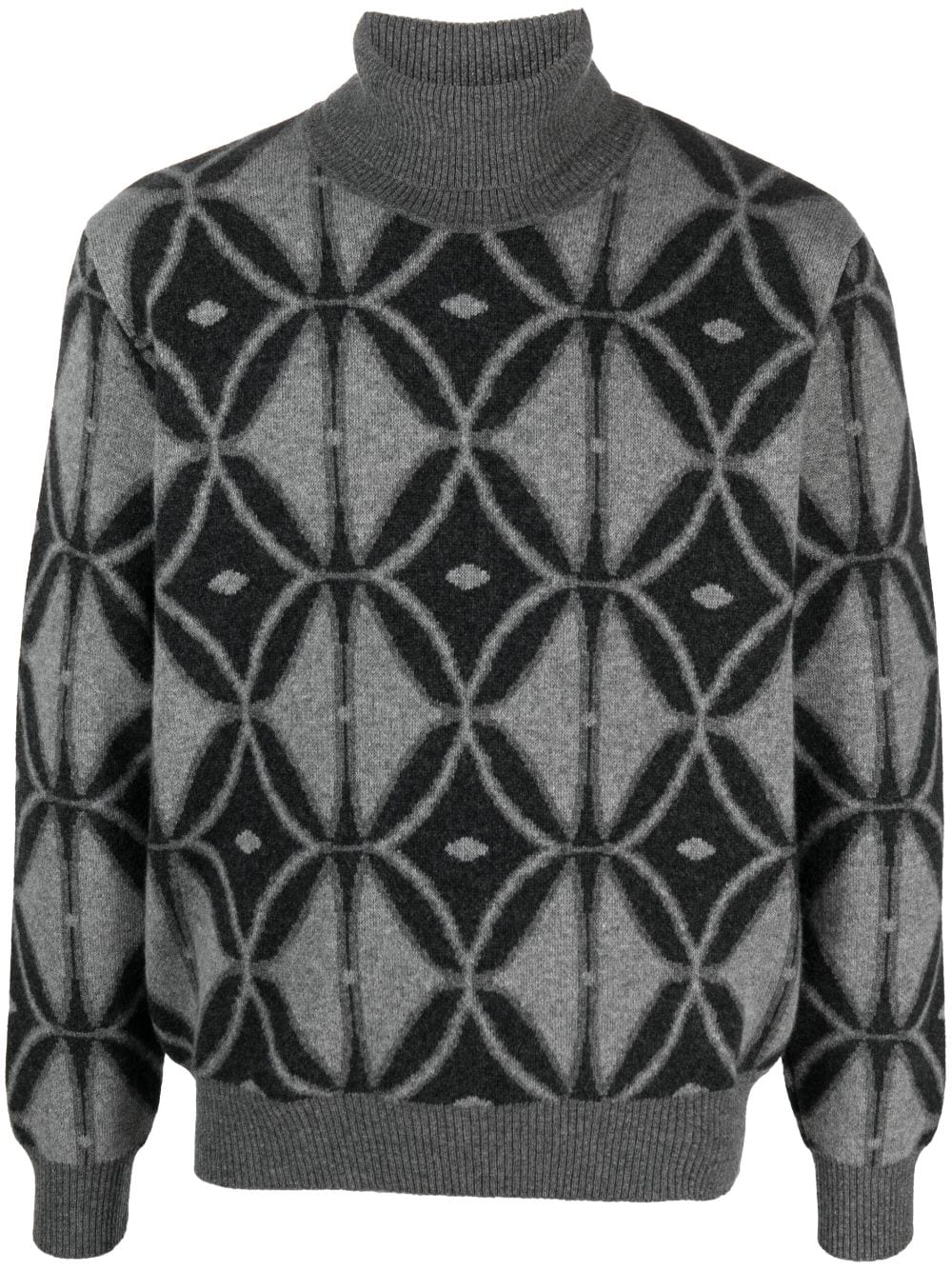 ETRO pattern-intarsia roll-neck jumper - Grey von ETRO