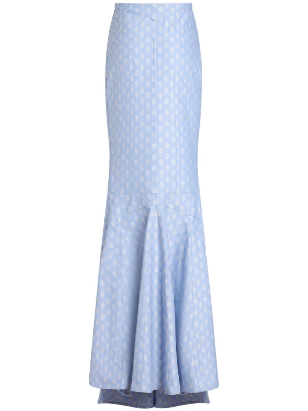 ETRO patterned-jacquard mermaid skirt - Blue von ETRO