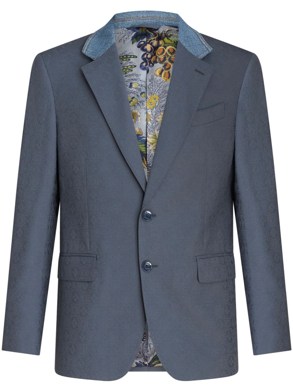 ETRO patterned-jacquard panelled blazer - Blue von ETRO
