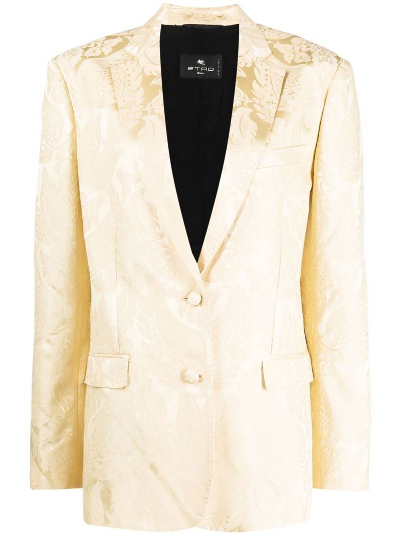 ETRO patterned-jacquard single-breasted blazer - Yellow von ETRO