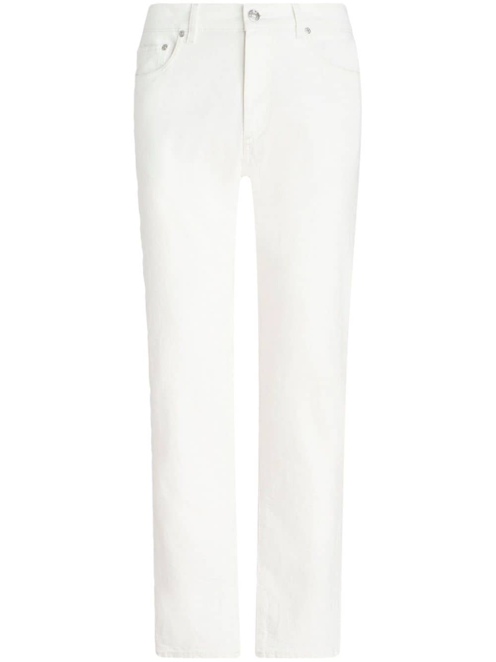 ETRO patterned-jacquard straight-leg jeans - White von ETRO
