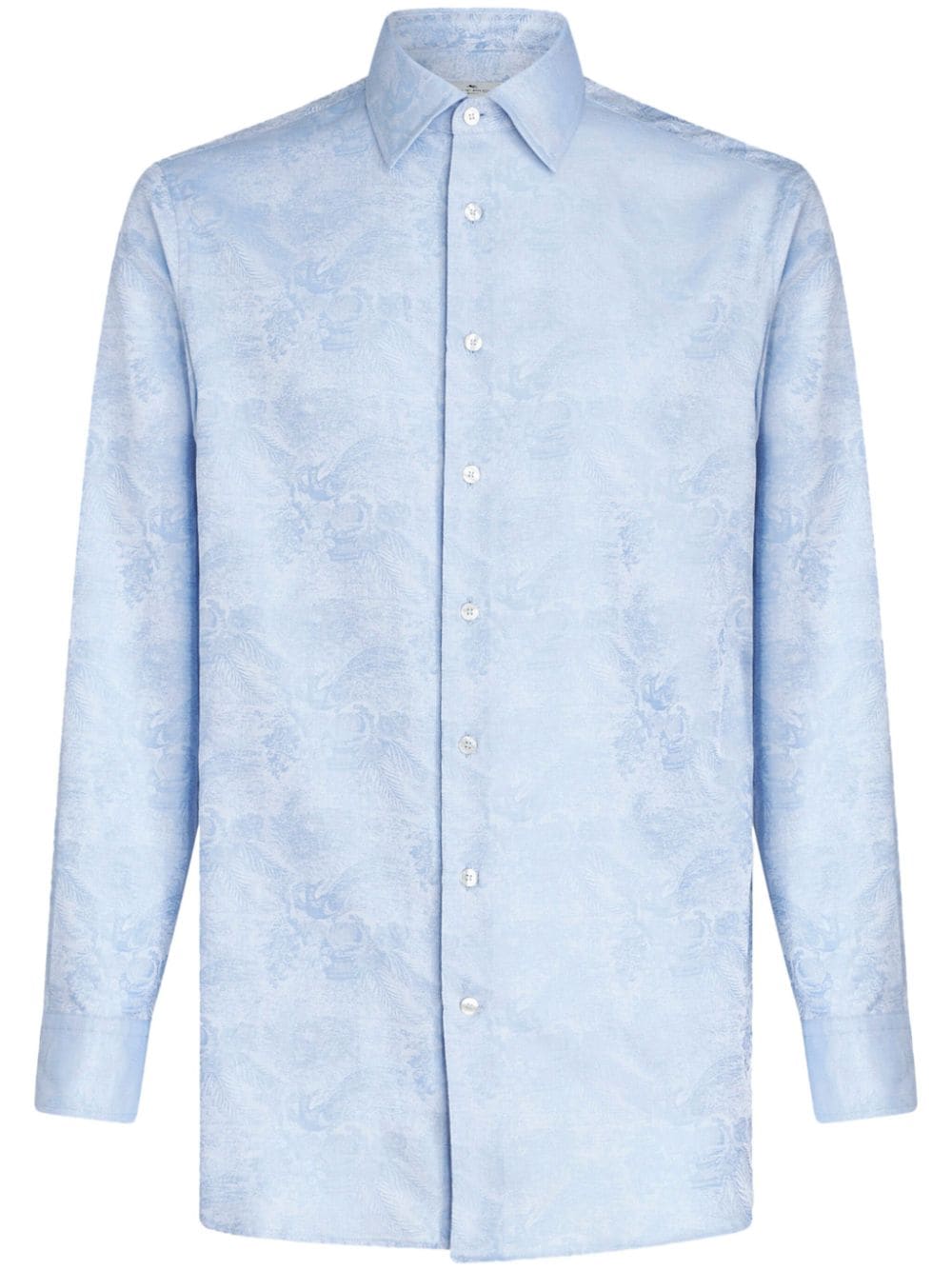 ETRO peacock-jacquard cotton shirt - Blue von ETRO