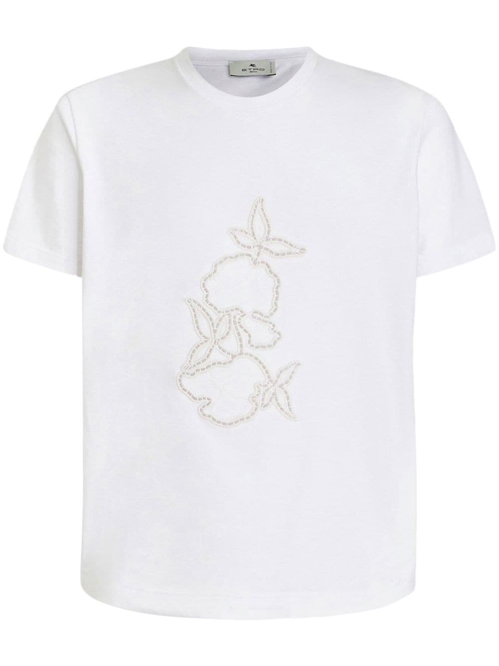 ETRO perforated cotton T-Shirt - White von ETRO