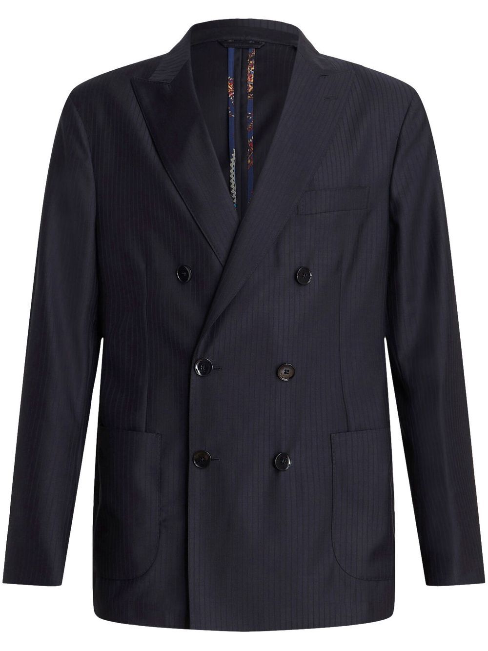 ETRO pinstripe-pattern double-breasted blazer - Black von ETRO