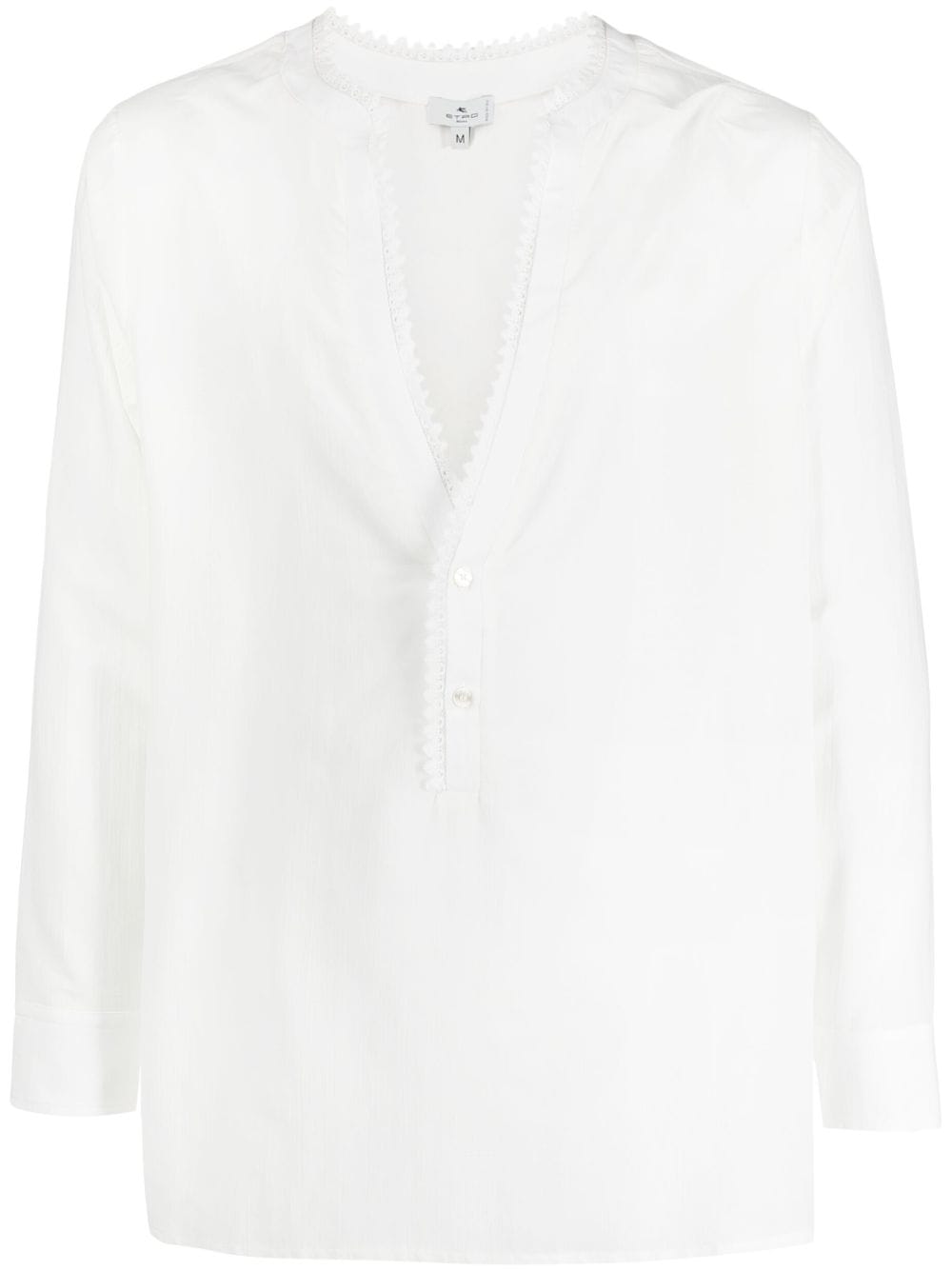 ETRO plunging V-neck long-sleeve shirt - White von ETRO