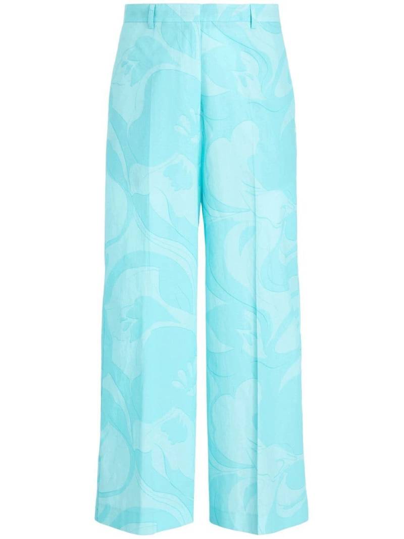 ETRO printed cropped trousers - Blue von ETRO