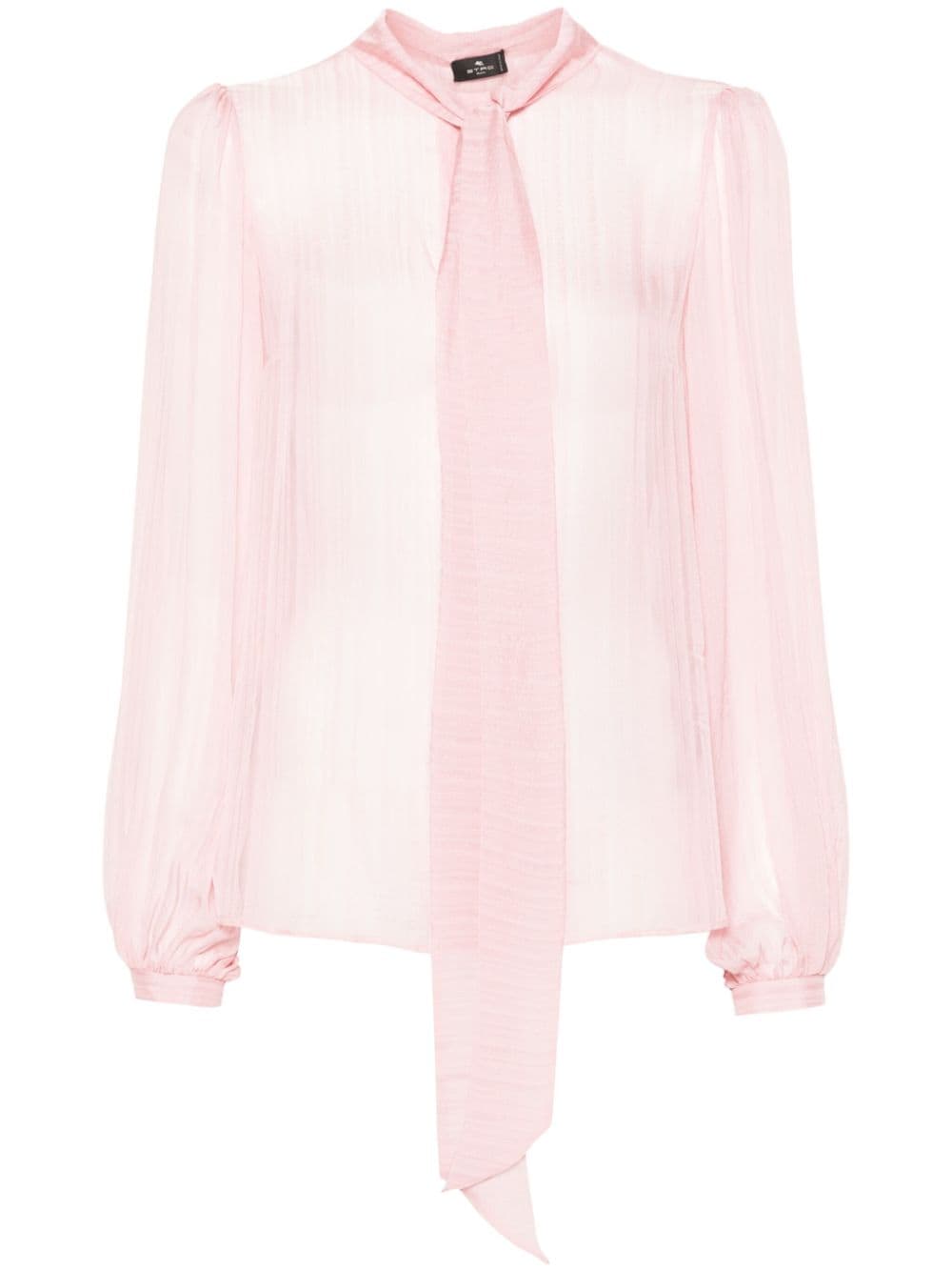 ETRO pussy-bow collar silk shirt - Pink von ETRO