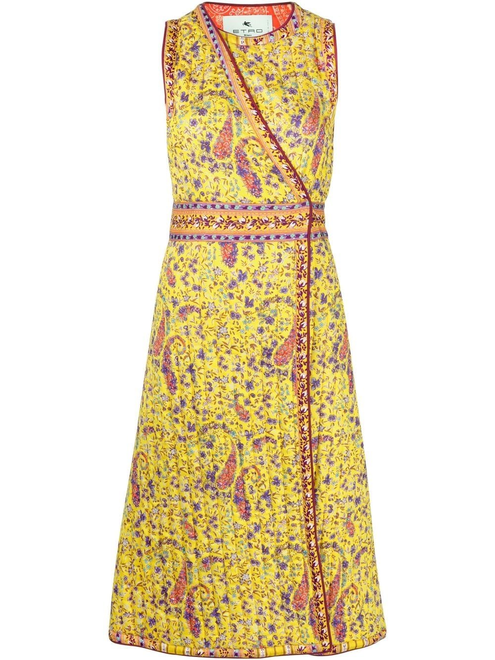 ETRO quilted paisley-print midi dress - Yellow von ETRO