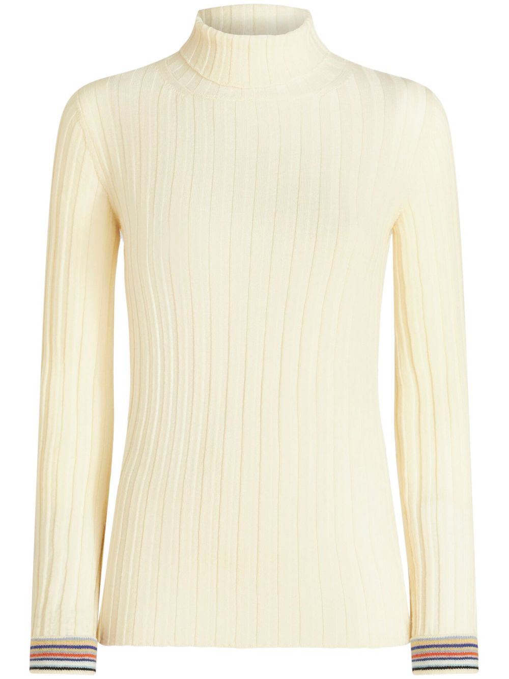 ETRO ribbed-knit striped-edge jumper - White von ETRO