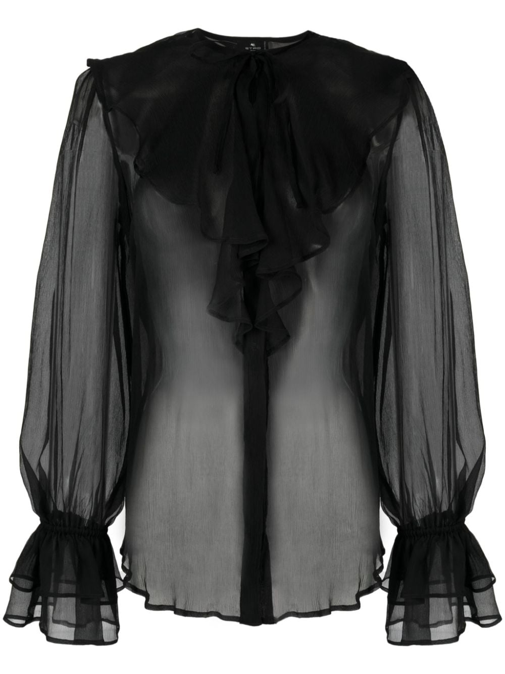 ETRO semi-sheer ruffled blouse - Black von ETRO