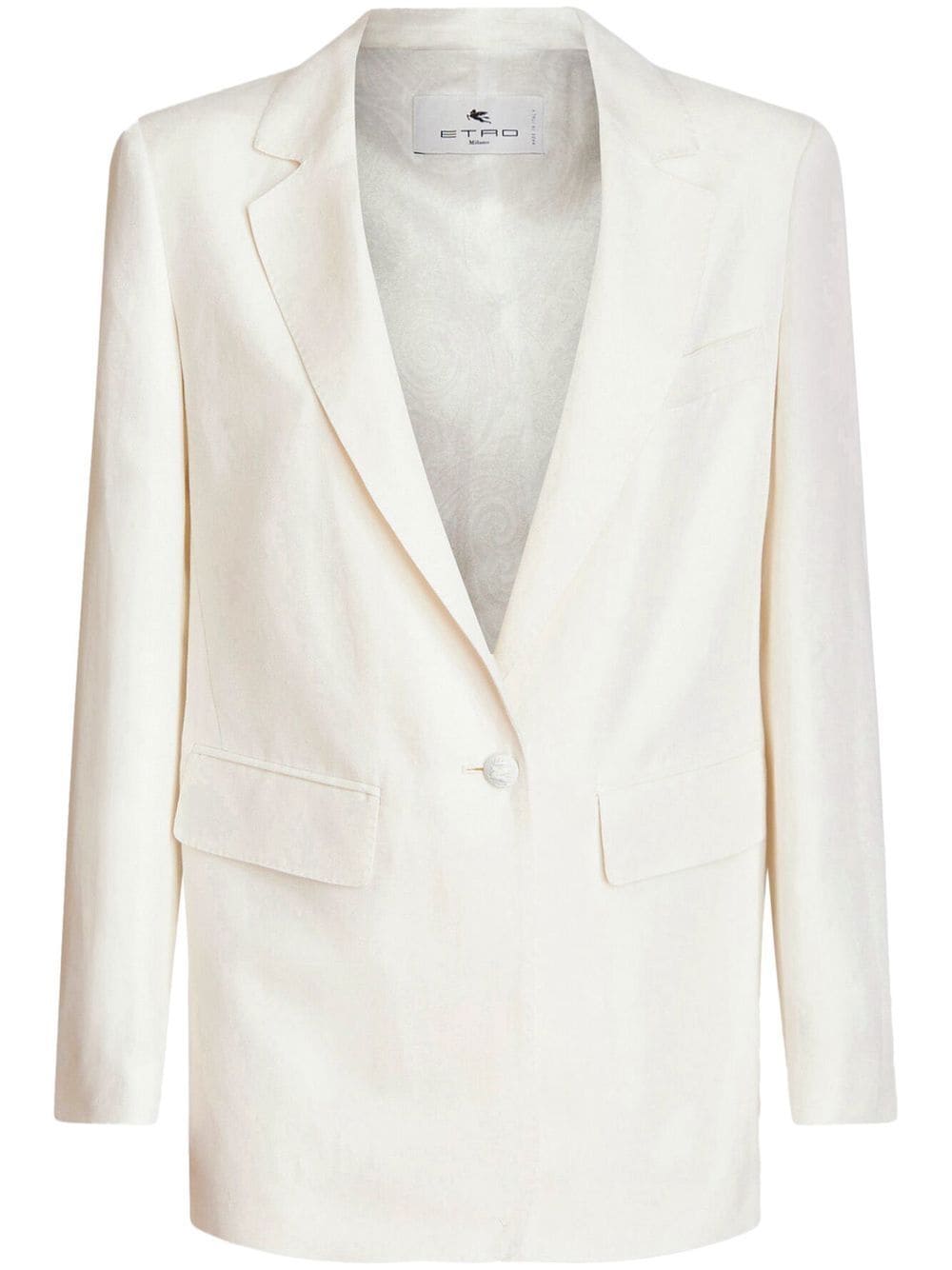 ETRO single-breasted flap-pockets blazer - White von ETRO