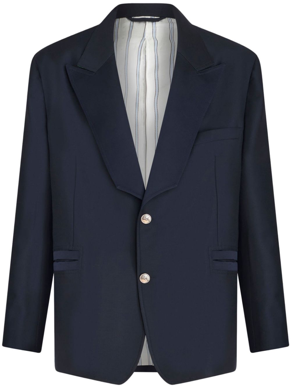 ETRO single-breasted stretch-wool blazer - Blue von ETRO