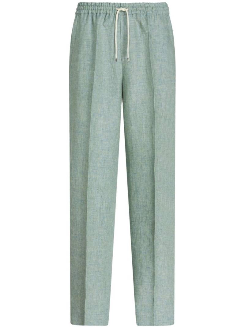 ETRO straight-leg linen trousers - Green von ETRO