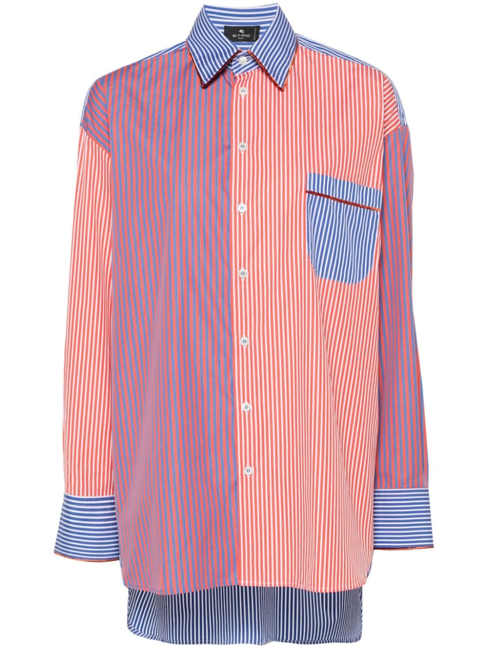 ETRO stripe-pattern cotton shirt - Orange von ETRO