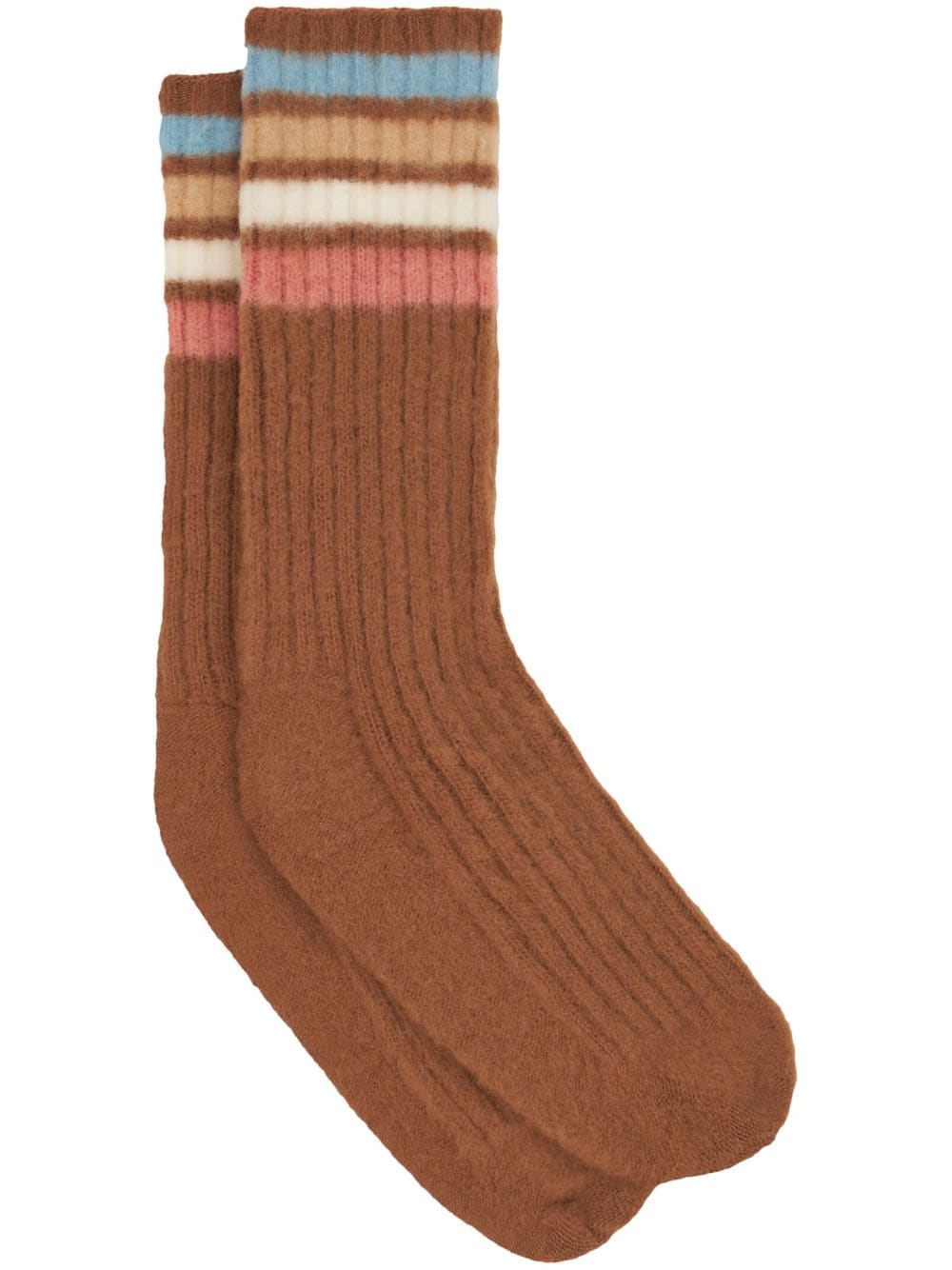 ETRO striped colour-block wool-blend socks - Brown von ETRO
