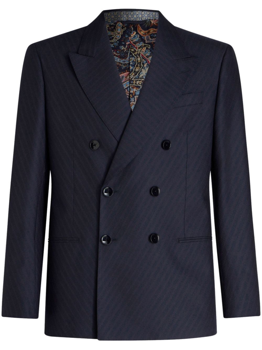 ETRO striped double-breasted blazer - Blue von ETRO