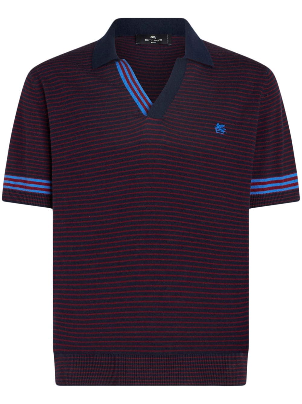 ETRO striped fine-knit polo shirt - Blue von ETRO