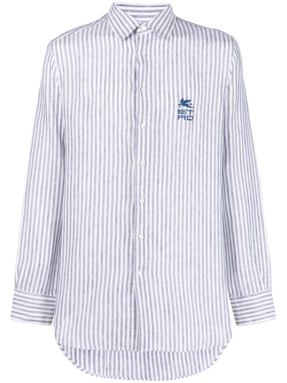 ETRO striped linen shirt - Blue von ETRO