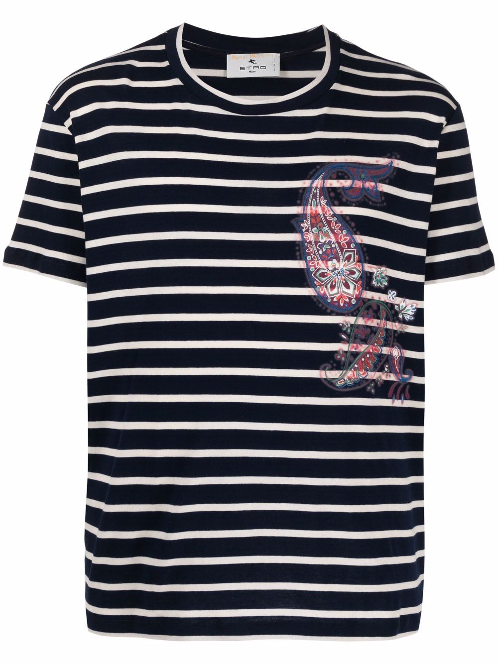 ETRO striped paisley-print T-shirt - Blue von ETRO