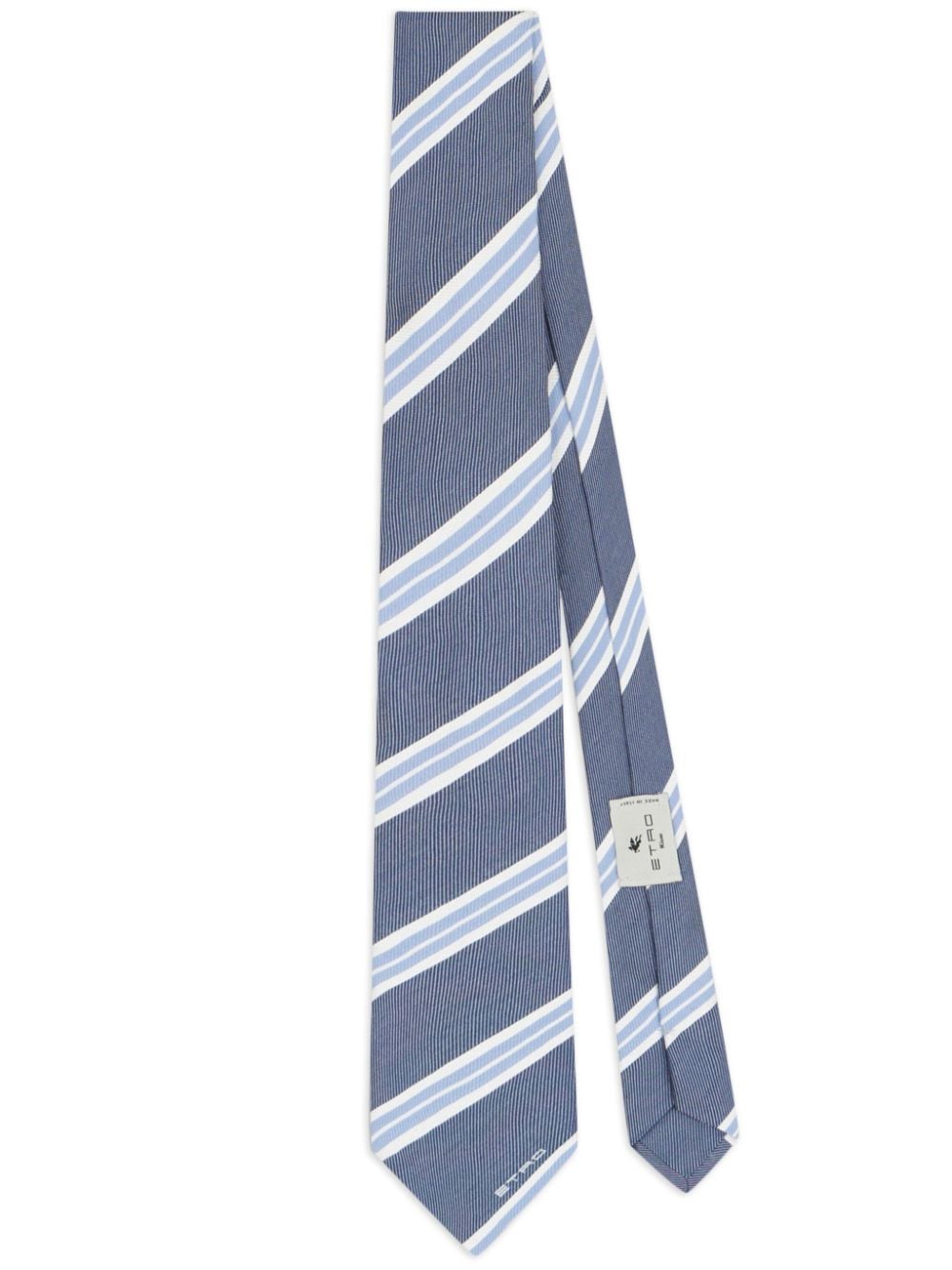 ETRO striped silk-cotton tie - Blue von ETRO