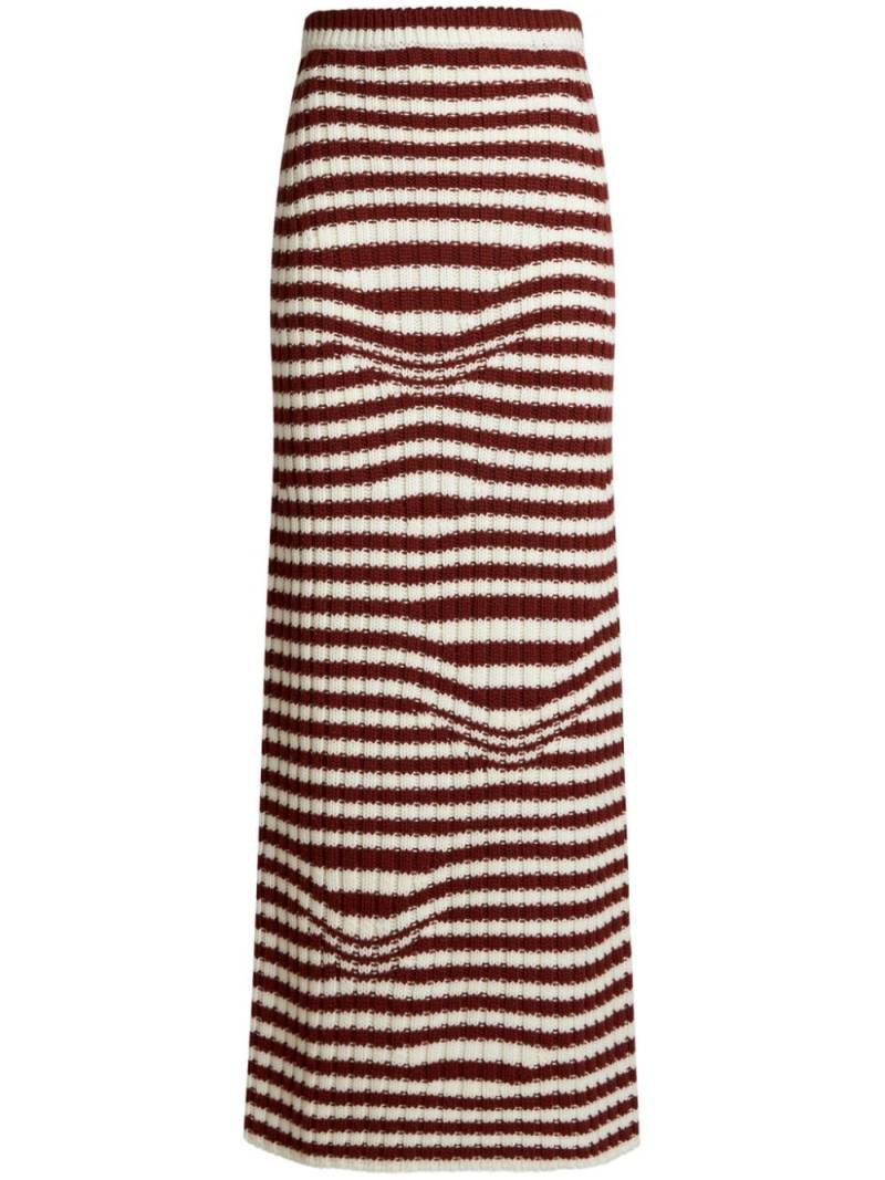 ETRO striped wool maxi skirt - Red von ETRO