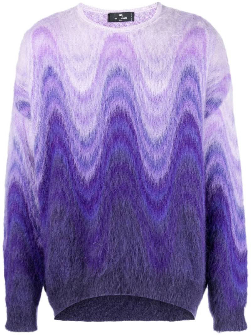 ETRO swirl-print mohair-wool brushed jumper - Purple von ETRO