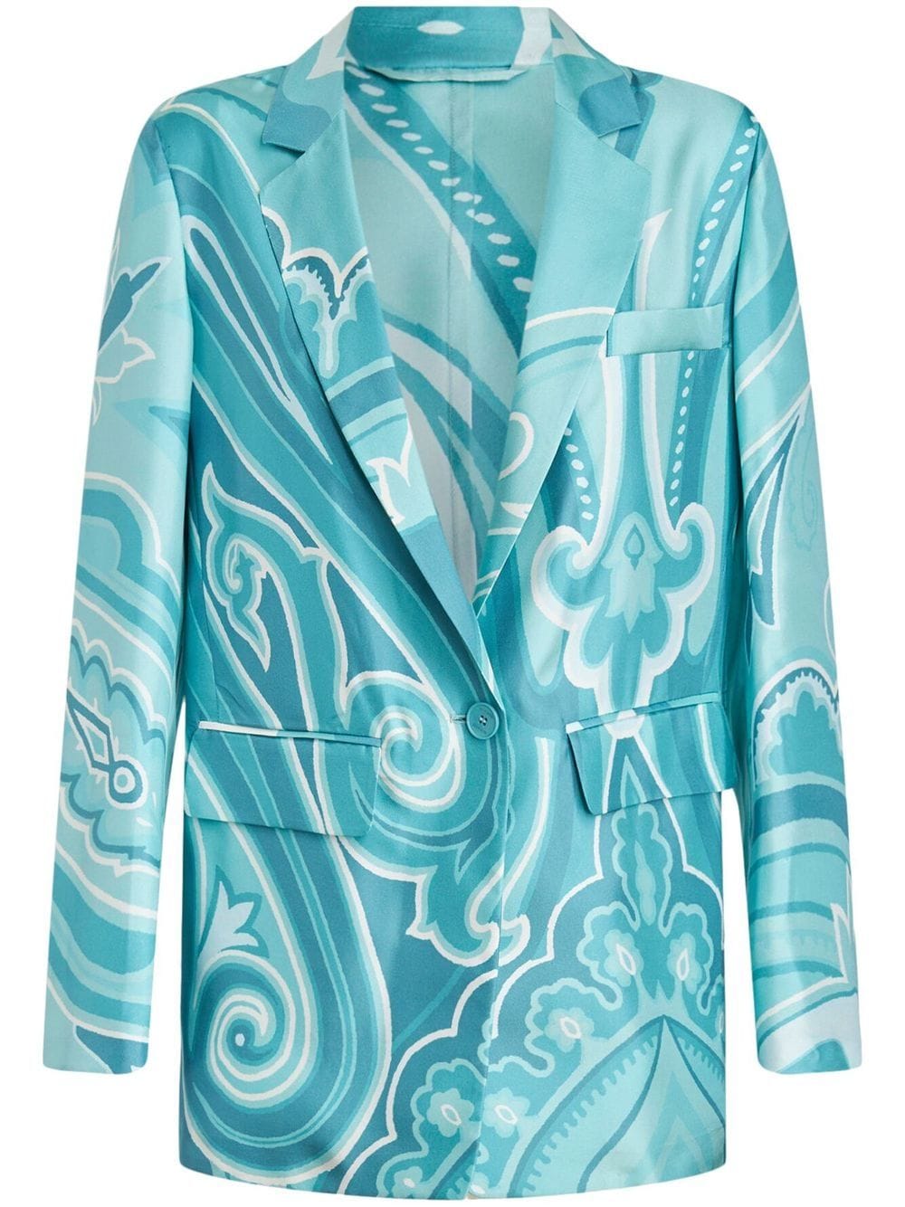 ETRO swirl-print silk blazer - Blue von ETRO