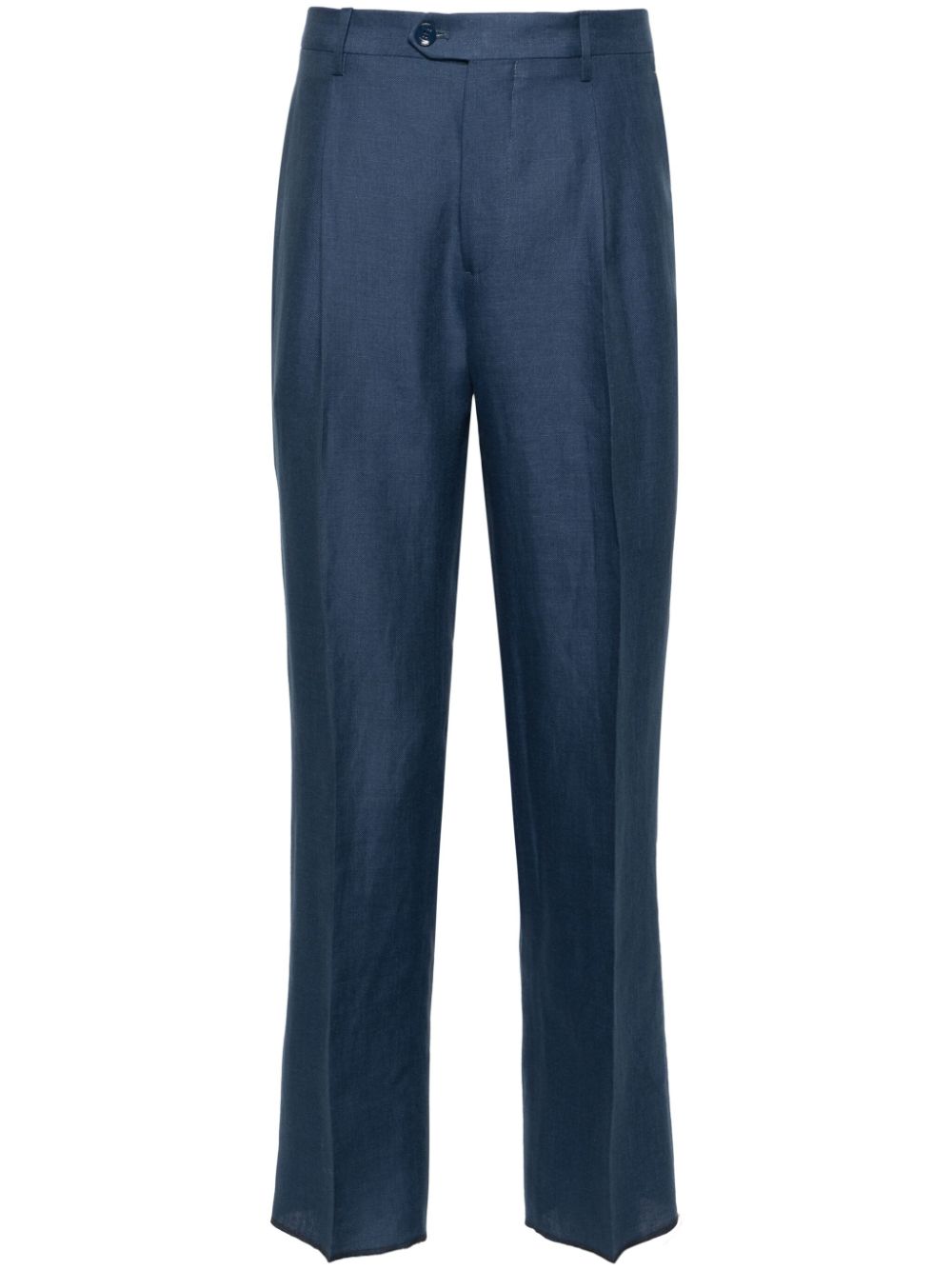 ETRO tapered linen-blend trousers - Blue von ETRO