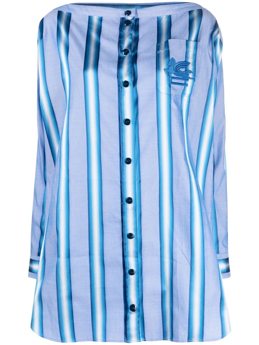 ETRO vertical-stripe long-sleeve shirt dress - Blue von ETRO