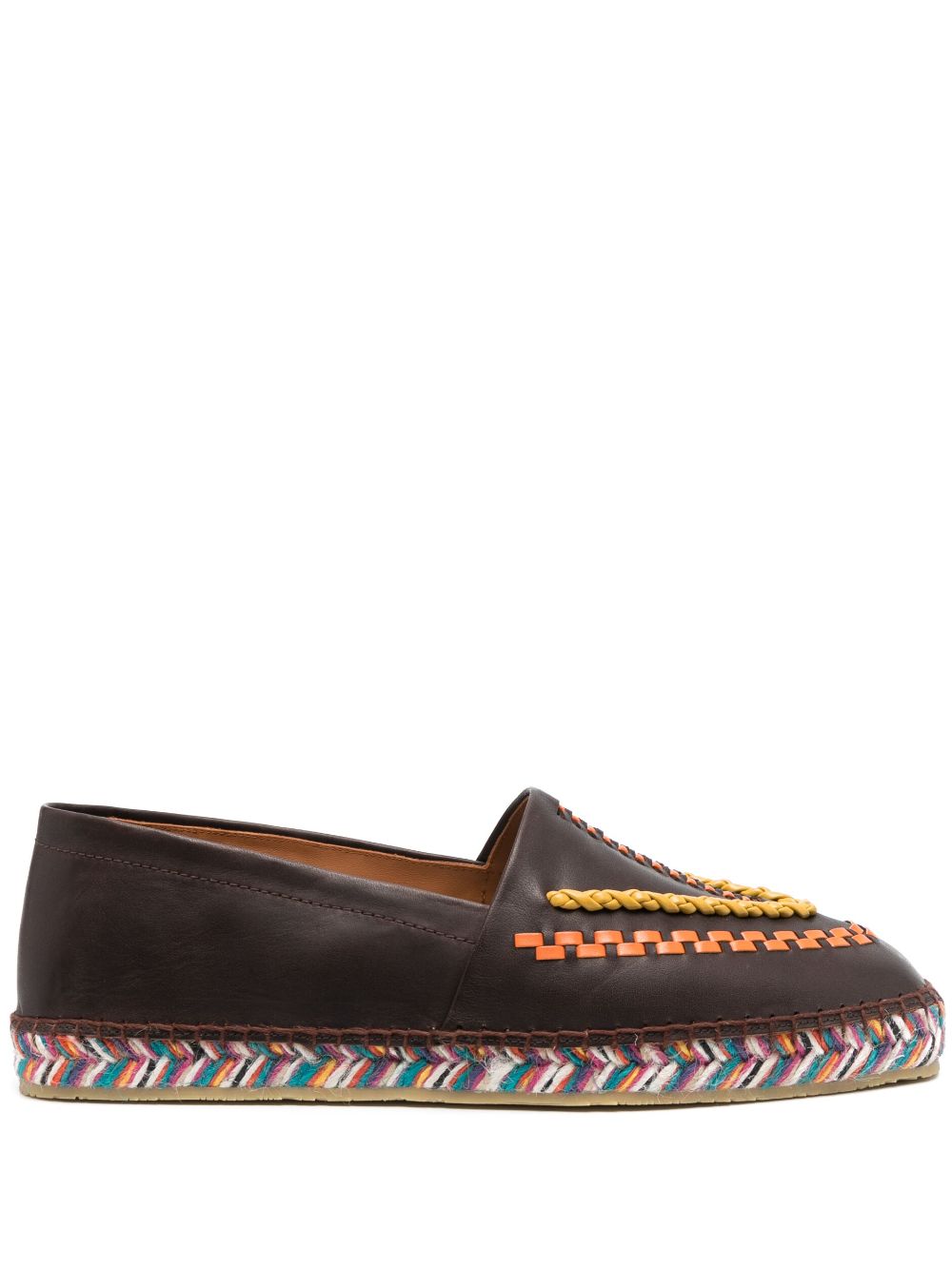 ETRO whipstitch-trim detail loafers - Brown von ETRO