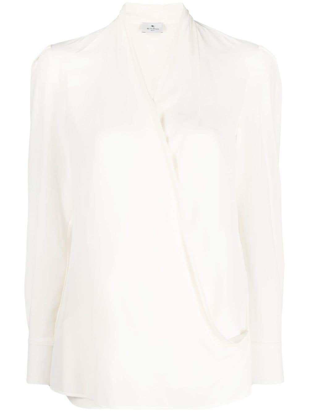 ETRO wrap-effect silk blouse - White von ETRO