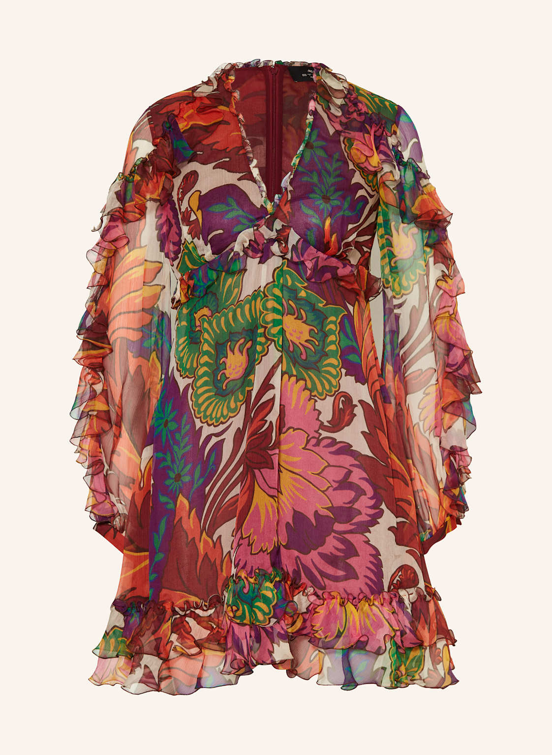 Etro Seidenkleid Mit Rüschen rot Etro Seidenkleid Mit Rüschen rot von ETRO