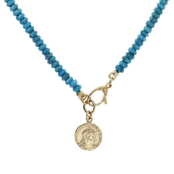 Halskette Mit Steinen Und Münzanhänger Damen Blau 40cm von ETRUSCA GIOIELLI